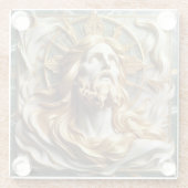 Regal eerbied Jezus in goud Glazen Onderzetter (Achterkant)