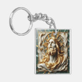 Regal eerbied Jezus in goud Sleutelhanger (Voorkant Links)