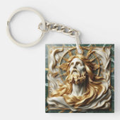 Regal eerbied Jezus in goud Sleutelhanger (Voorkant)