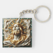 Regal eerbied Jezus in goud Sleutelhanger (Achterkant)