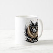 Regal Egyptian Black Cat Art Koffiemok (Voorkant rechts)