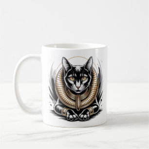 Regal Egyptian Black Cat Art Koffiemok