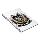 Regal Egyptian Black Cat Art Notitieboek (Rechterzijde)