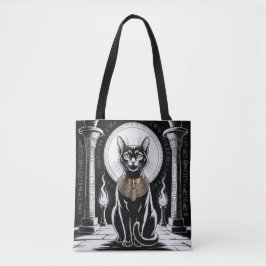 Regal Egyptian Black Cat Art Tote Bag