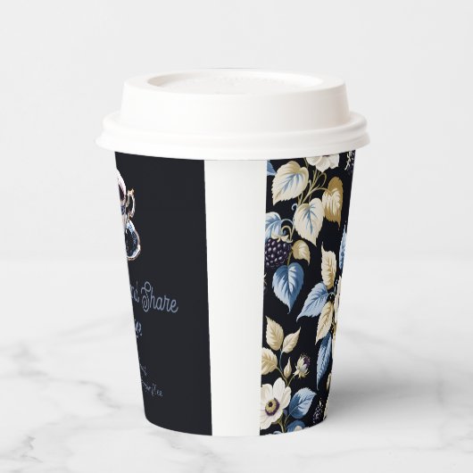 Regal Elegance Blackberry & Blooms Tea Party Papieren Bekers (Links)