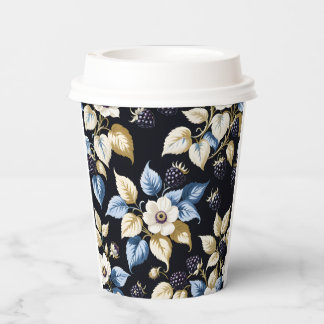 Regal Elegance Blackberry & Blooms Tea Party Papieren Bekers