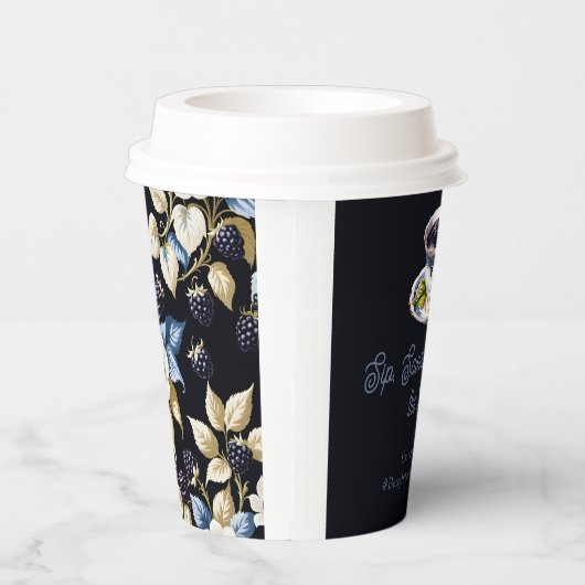 Regal Elegance Blackberry & Blooms Tea Party Papieren Bekers (Rechts)