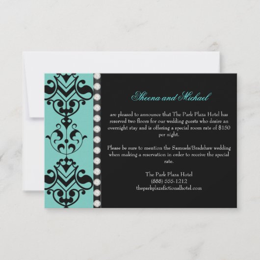 Regal Elegance Custom Wedding Accommodding Card Kaart (Voorkant)