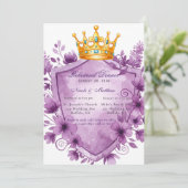 Regal Elegance Paarse Waterverf repetitie diner Kaart (Staand voorkant)