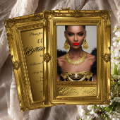 Regal Elegant Photo Birthday Party Gold Lijst Kaart