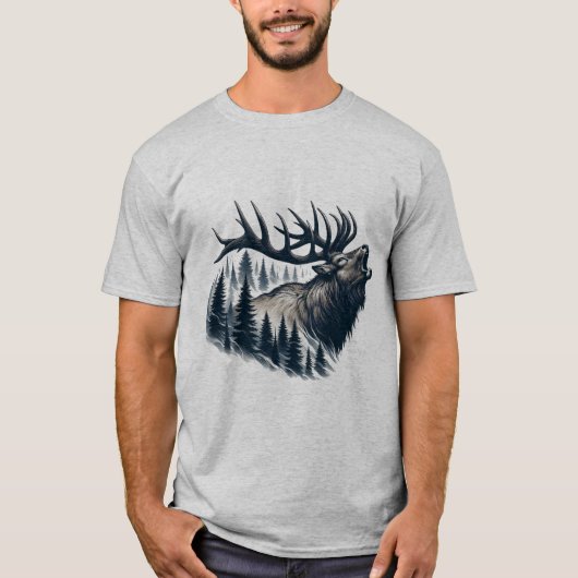 Regal Elk, Majestic Wildlife T-shirt (Voorkant)