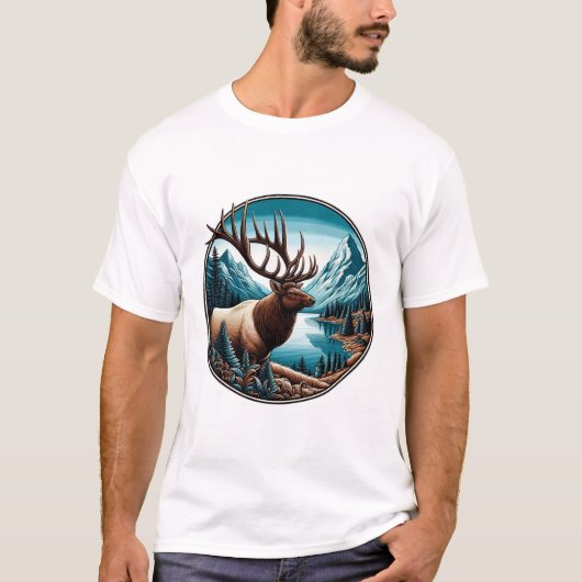Regal Elk, Majestic Wildlife T-shirt (Voorkant)