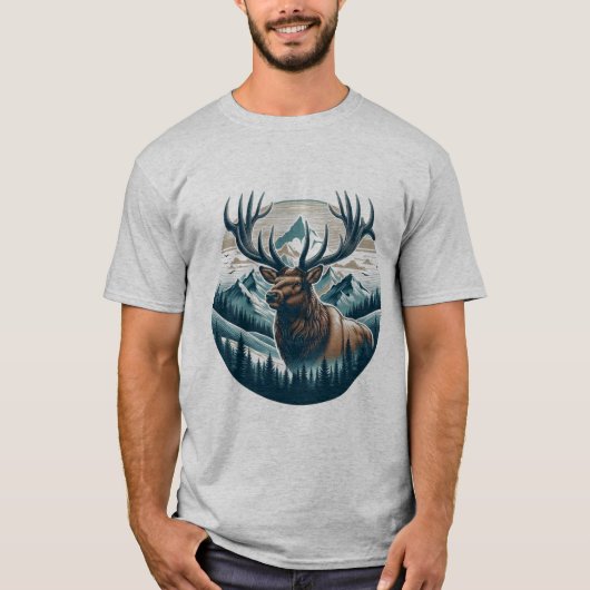Regal Elk, Majestic Wildlife T-shirt (Voorkant)
