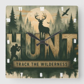 Regal Elk Misty Water HUNT Vierkante Klok (Voorkant)