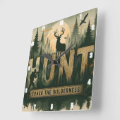 Regal Elk Misty Water HUNT Vierkante Klok (Hoek)