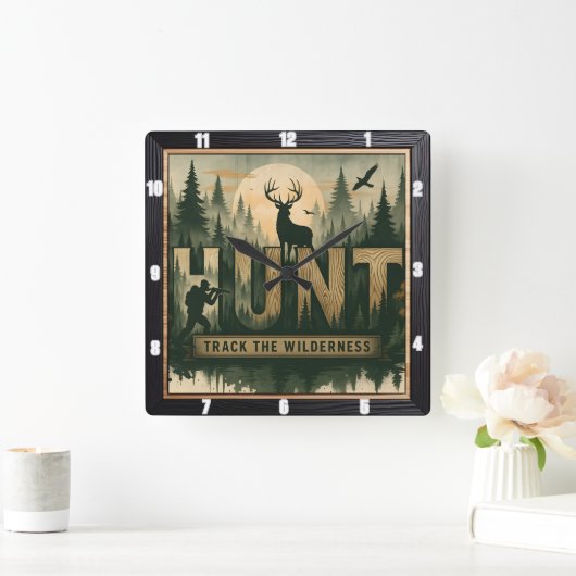 Regal Elk Misty Water Vierkante Klok (Huis)