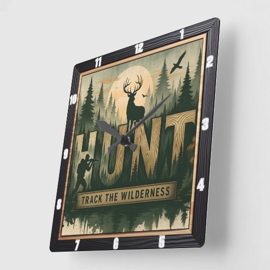 Regal Elk Misty Water Vierkante Klok (Hoek)