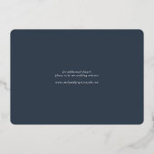 Regal Embellish Save the Date Photo Navy Folie Uitnodiging (Achterkant)