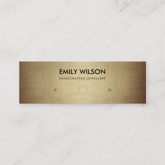 REGAL FAUX GOLD COPPER STUD EARRING DISPLAY LOGO MINI VISITEKAARTJE (Voorkant)