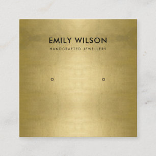 REGAL FAUX GOLD FOIL STUD EARRING DISPLAY LOGO VIERKANTE VISITEKAARTJE