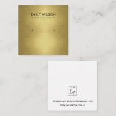 REGAL FAUX GOLD FOIL STUD EARRING DISPLAY LOGO VIERKANTE VISITEKAARTJE (Voorkant / Achterkant)