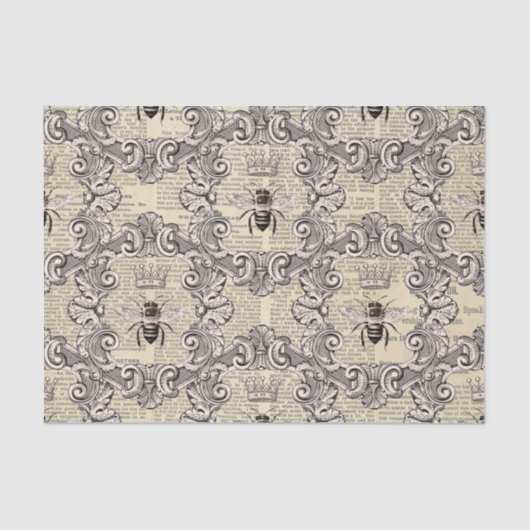 Regal Filigree Queen Bee op  krant Tissuepapier (Voorkant)