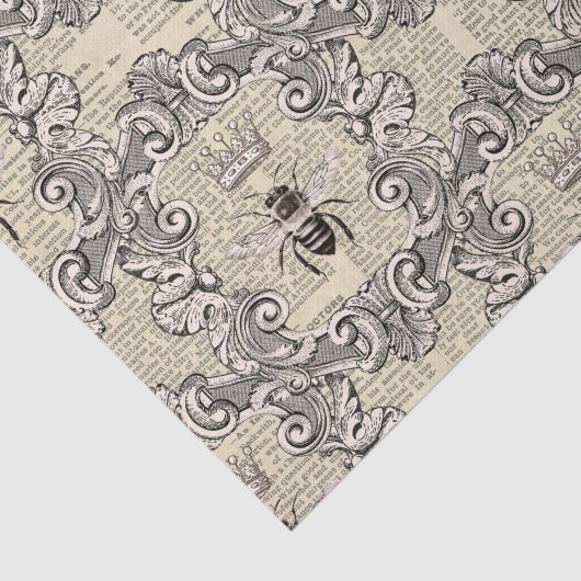 Regal Filigree Queen Bee op  krant Tissuepapier (Detail)