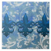 REGAL FLEURS: FASHIONABELE FRANSE BLAUW TEGELTJE (Voorkant)