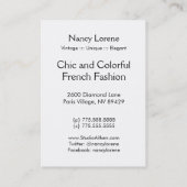 REGAL FLEURS: GEWELDIGE SILVER en GOLD Visitekaartje (Achterkant)