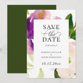 Regal Floral Blooms Save the Date Aankondiging (Voorkant / Achterkant)