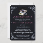Regal Floral Elegance: Bruids Tea Party Uitnodigin Kaart (Voorkant)