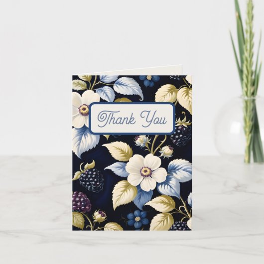 Regal Floral Elegance: Vrijgezellenfeest Bedankkaart (Voorkant)