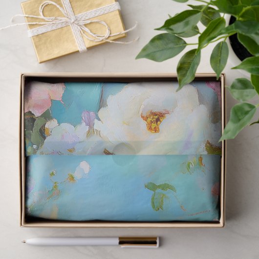 Regal Frog Bloemen Blauw Kleding Trouwdecoupage Tissuepapier (Geschenk)