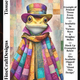 Regal Frog In Regenboogmantel & Pet DL9L Decoupage Tissuepapier