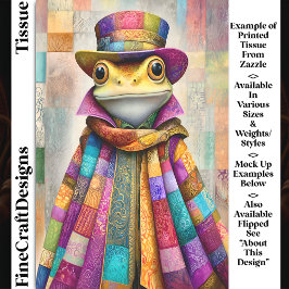 Regal Frog In Regenboogmantel & Pet DL9R Decoupage Tissuepapier