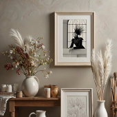 Regal Gaze: avant-garde monochrome Mode Poster