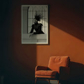 Regal Gaze: avant-garde monochrome Mode Poster