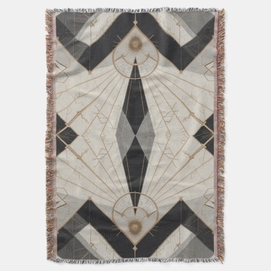 Regal Geometry Throw Blanket Deken (Voorkant Verticaal)