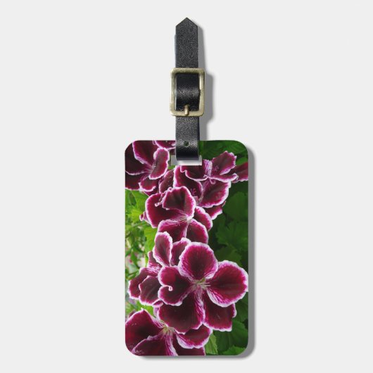 Regal Geranium Flowers Elegant Maroon Floral Lugga Bagagelabel (Voorkant verticaal)