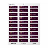 Regal Geranium Flowers Elegant Maroon Floral Lugga Etiket (Full Sheet)