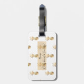 Regal Gold Collage Pineapple Bagagelabel (Achterkant verticaal)