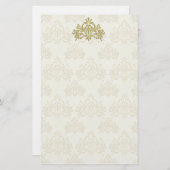 Regal Gold Damask Briefpapier (Voorkant / Achterkant)