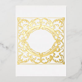 Regal Gold Foil Baroque Lijst Blank Folie Uitnodiging