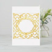 Regal Gold Foil Baroque Lijst Blank Folie Uitnodiging (Staand Voorkant)