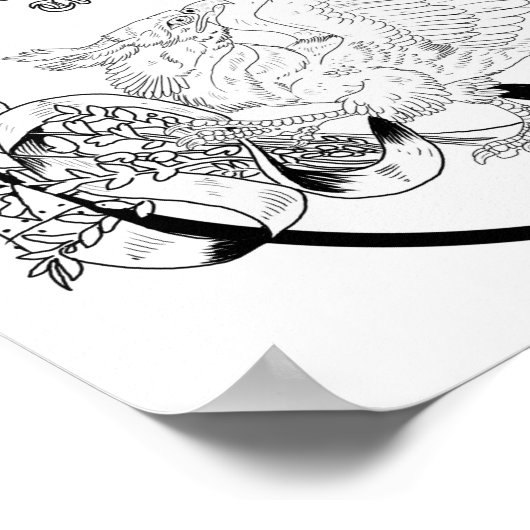 Regal Gold Griffin Coloring Page Poster (Hoek)