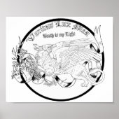 Regal Gold Griffin Coloring Page Poster (Voorkant)