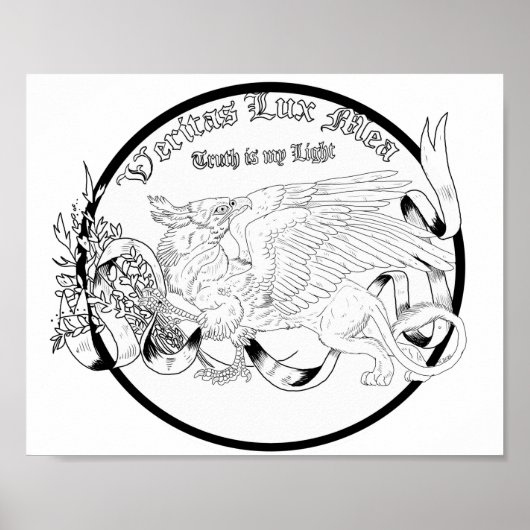 Regal Gold Griffin Coloring Page Poster (Voorkant)
