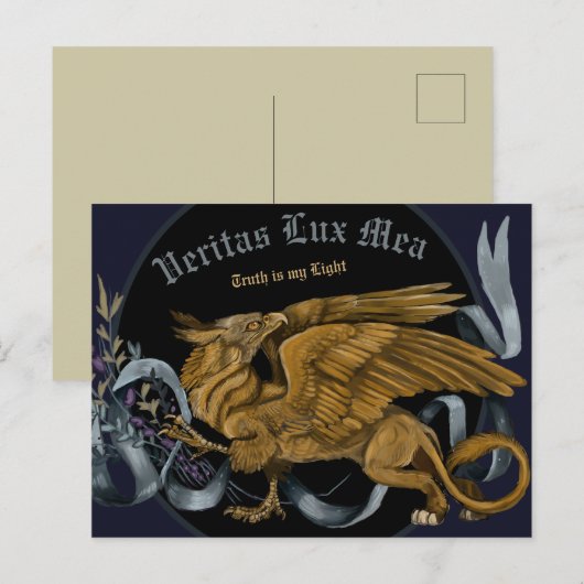 Regal Gold Griffin-kaart Briefkaart (Voorkant / Achterkant)