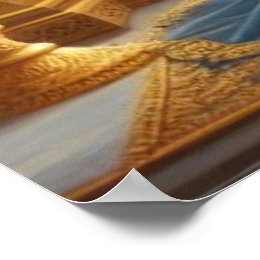 Regal Gold  Krishna Dwarkadheesh Throne Art Poster (Hoek)