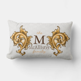 Regal Gold Leaf Laurels Familienaam Kussen